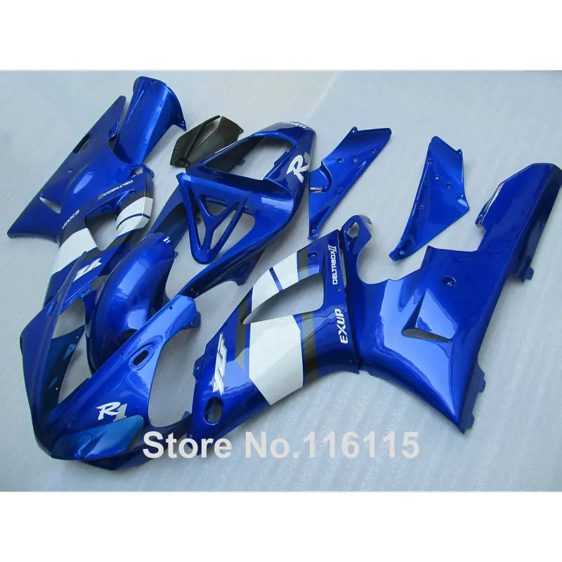 Пользовательские мотоциклетные Обтекатели набор для YAMAHA YZF R1 2000 2001 белый черный