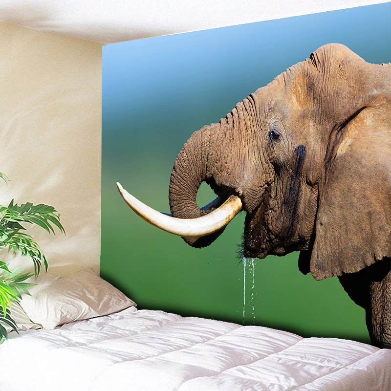

Elephant Tapestry Ombre Green Wall Hanging Boho Mandala Home Decor Hippie Wall Tapestry Animal Beach Towel Throw Yoga Mat Cloth