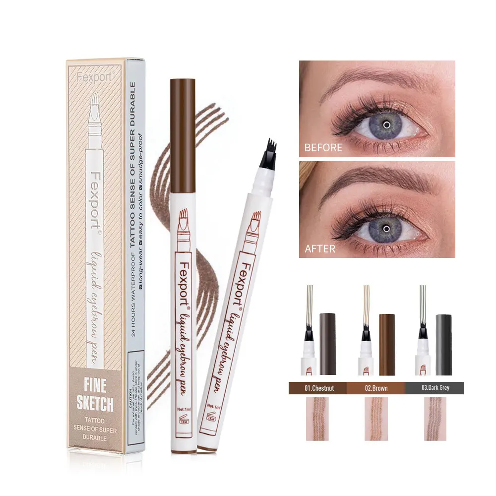 3 цвета карандаш для бровей тонкий эскиз жидкая подводка ручка водостойкая супер