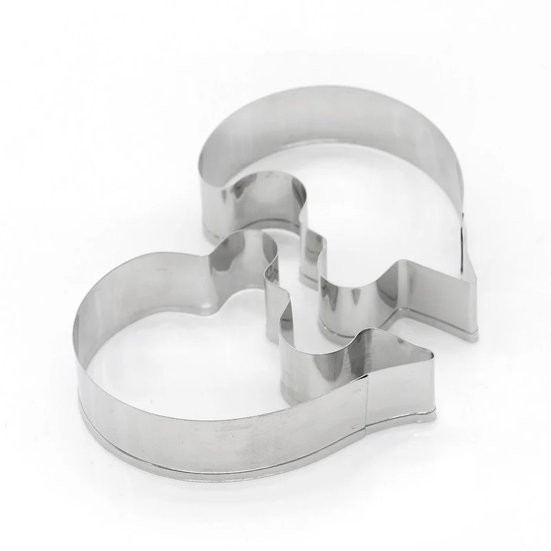 2 Pcs/Set Stainless Steel Left Right Love Heart Puzzle Shape DIY Cookie Biscuit Mould Cutter Baking Decorating Tools | Дом и сад