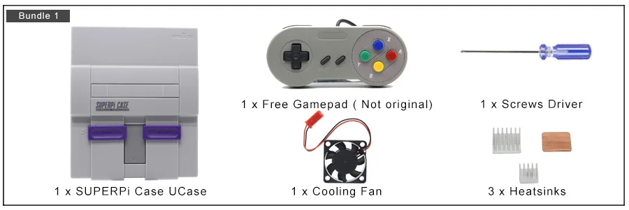 Retroflag SUPERPi чехол NESPi консоль U чехол с USB контроллер геймпад+ радиаторы+ Вентилятор Комплект для Raspberry Pi 3 Model B+(плюс), 3B