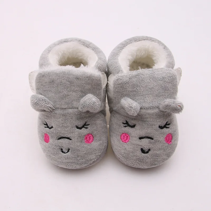 Осень зима малыша ботинки для мальчиков и девочек Теплые мягкие фланелевые обувь