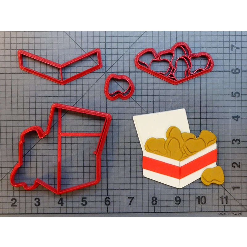 Chicken Nuggets Cookie Cutter Set Fondant Cupcake Top Cutter Custom Made 3D Printed Chocolate Bunny Crayons Cake Decoration Tool