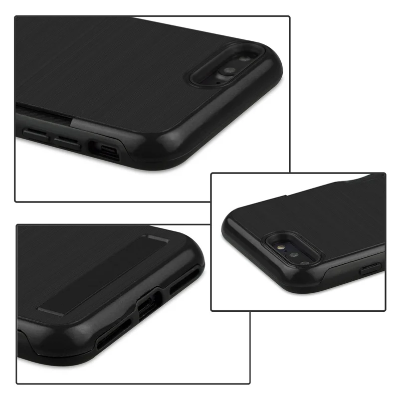Luxury Cover For Iphone 7 7Plus Case With Card Pocket Kickstand 8 Plus PC TPU 2IN 1 6 6S Phone Cases | Мобильные телефоны и