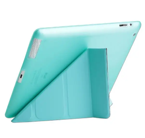 tiffany blue Чехол для iPad 2/3/4, iPad 3, iPad 4, 9,7 дюймов, мягкий силиконовый чехол из ТПУ с мягкой задней крышкой, многоразовый чехол из искусственной кожи с магнитной застежкой - Цвет: tiffany blue
