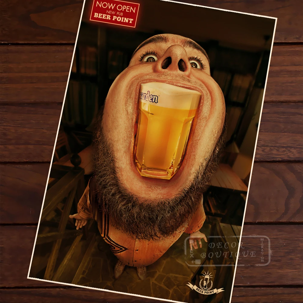 Теперь открывается Новый постер в ретро стиле с изображением пивной точки