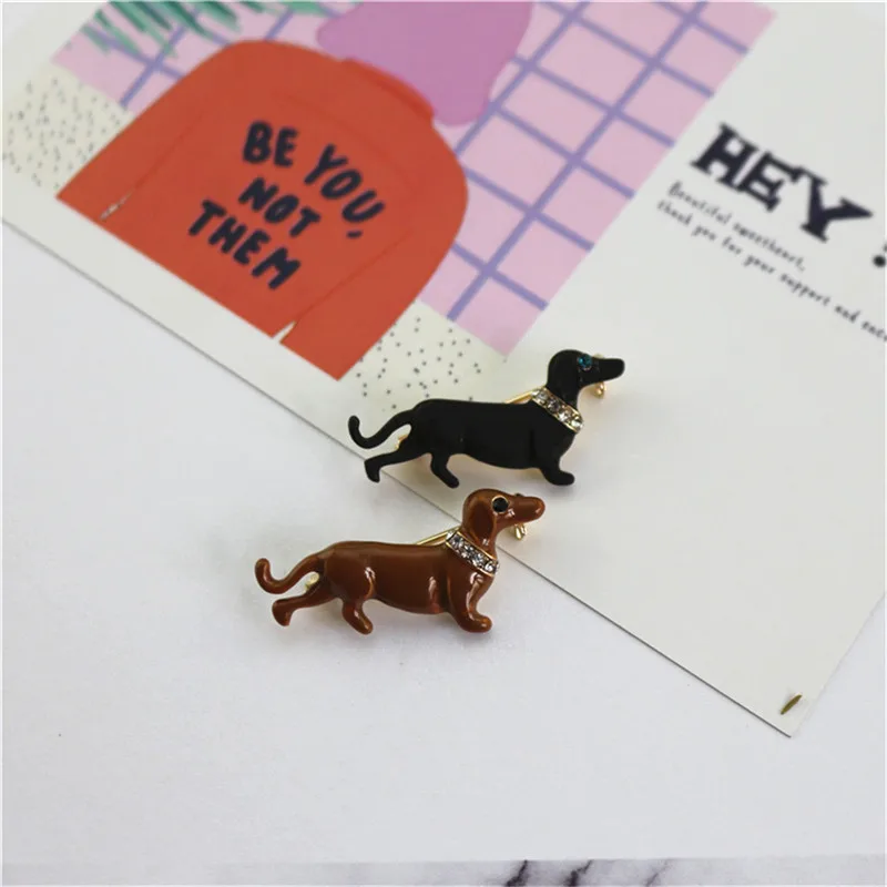 Брошь для пар в стиле ретро с милым эмалированным щенком 2018 лидер продаж шикарные