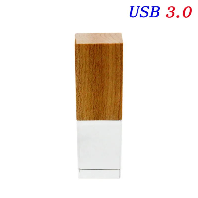 White JASTER USB 3,0 деревянный Кристальный USB флеш-накопитель 64 ГБ 32 ГБ 16 ГБ 8 ГБ высокоскоростная USB флешка клен Флешка водонепроницаемый флеш-накопитель - Цвет: White