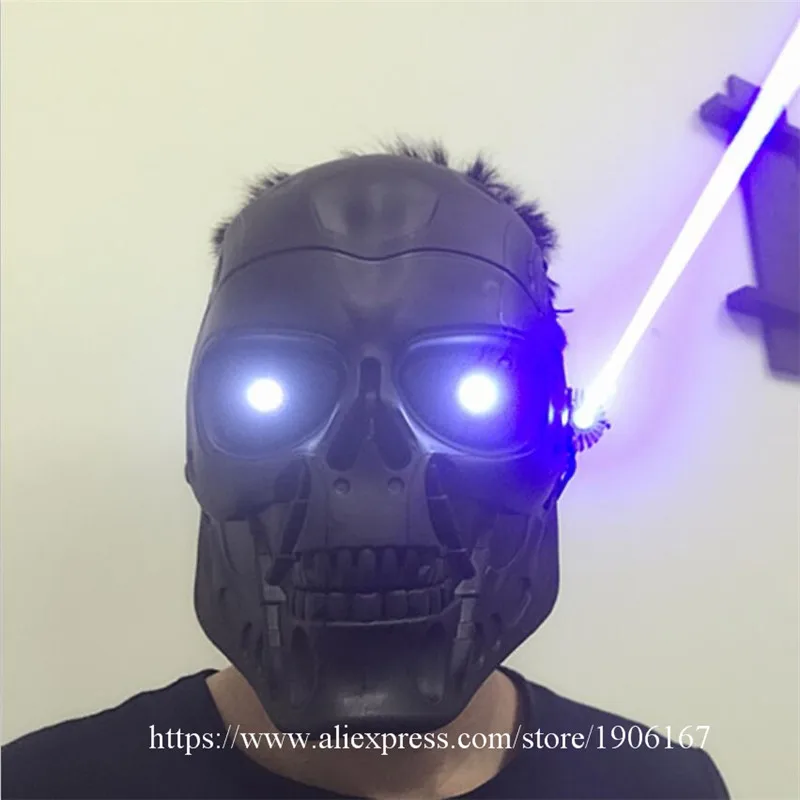Led Luminous Blue Laser Halloween Ghosts Mask Illuminate Stage Performance Headwear Laserman Party Masquerade Masks | Дом и сад