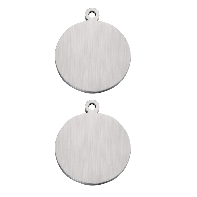 2 шт Круглые тусклые серебряные тона из нержавеющей стали матовый кулон DIY