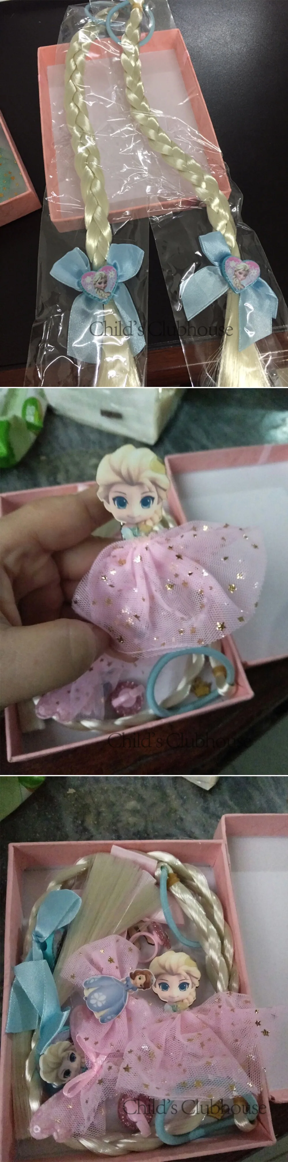 Disney 8 шт./компл. с рисунком Эльзы из мультфильма "Холодное сердце", принцессы Анны из мультфильма «Холодное сердце» детские парик+ резинка для волос+ белье, сексуальное женское белье, аксессуары, платье для девочек, игрушка, подарок на день рождения, подарок повязка на голову
