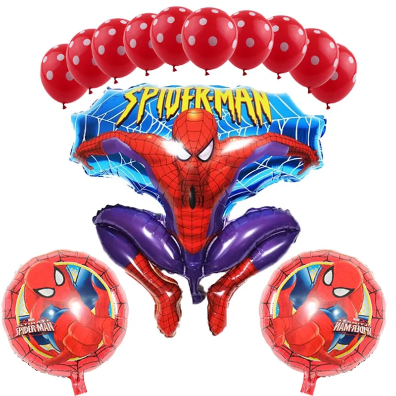 balloon set 2 На тему Человека-паука вечерние бумажные/тарелки/чашки/салфетки/флаги/коробки конфет соломенные одноразовые столовые приборы для детского дня рождения вечерние принадлежности для декора - Цвет: balloon set 2