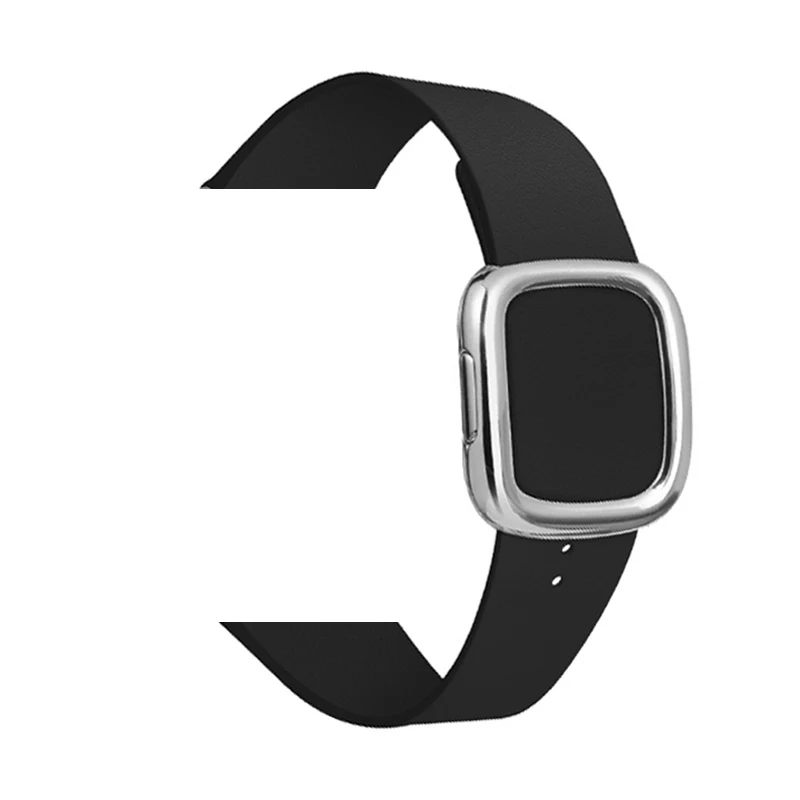 Black 1 Кожаная Петля ремешок для apple watch группа 5 4 44/40 мм современный стиль браслет на запястье, аксессуары для наручных часов iWatch серии 3/2/1 42/38 мм - Цвет ремешка: Black 1