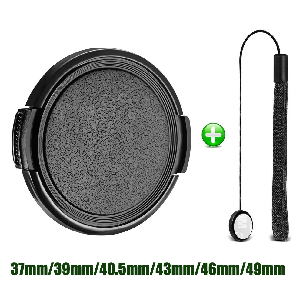 Camera Lens Cap Protection Cover 37MM 39MM 40.5mm 43MM 46MM 49MM with Anti-lost Rope Snap on for Canon Nikon Sony Accessories
