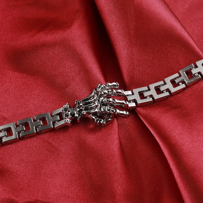Высокое качество Скелет Когти Череп одной рукой браслет pulseira панк Европейский стиль мужские браслеты из нержавеющей стали