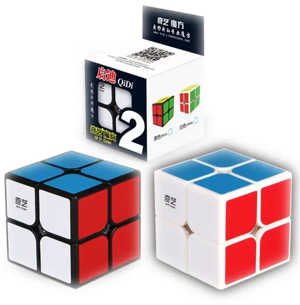 Cuber speed Qiyi QiDi 2x2 black S магический куб без наклеек скоростной игрушка|cube toy|magic cube