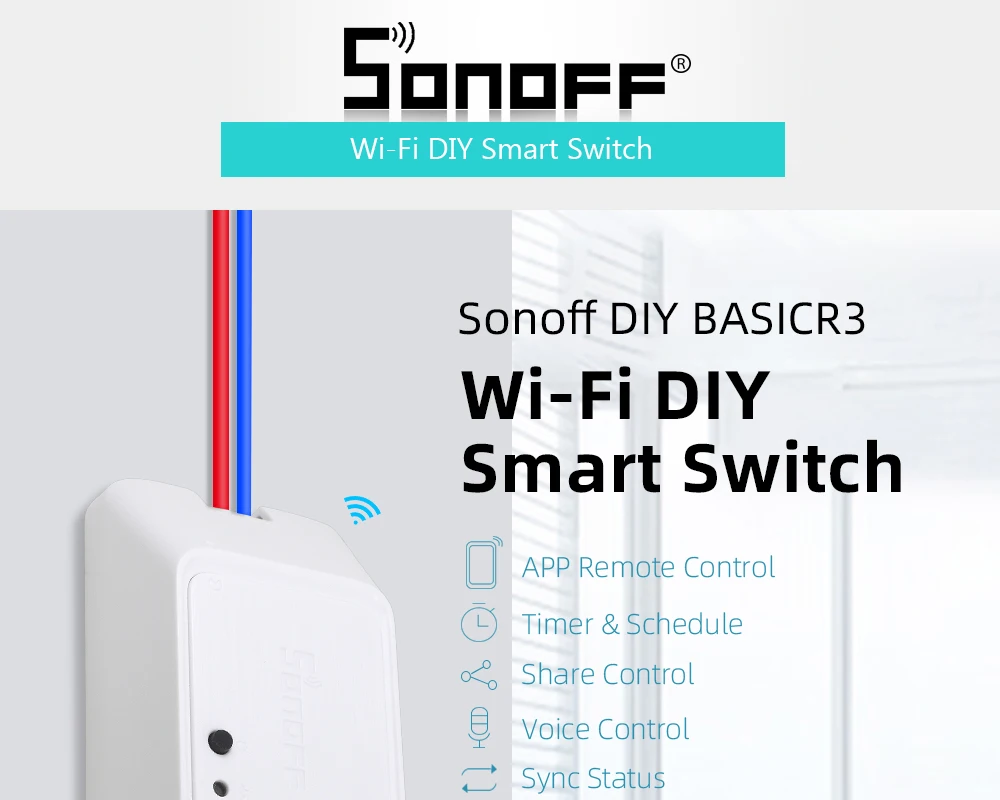 Sonoff Basic R3 беспроводной Wifi переключатель умный дом 10A 100-240 В релейный модуль пульт дистанционного управления работает с Alexa Google Home