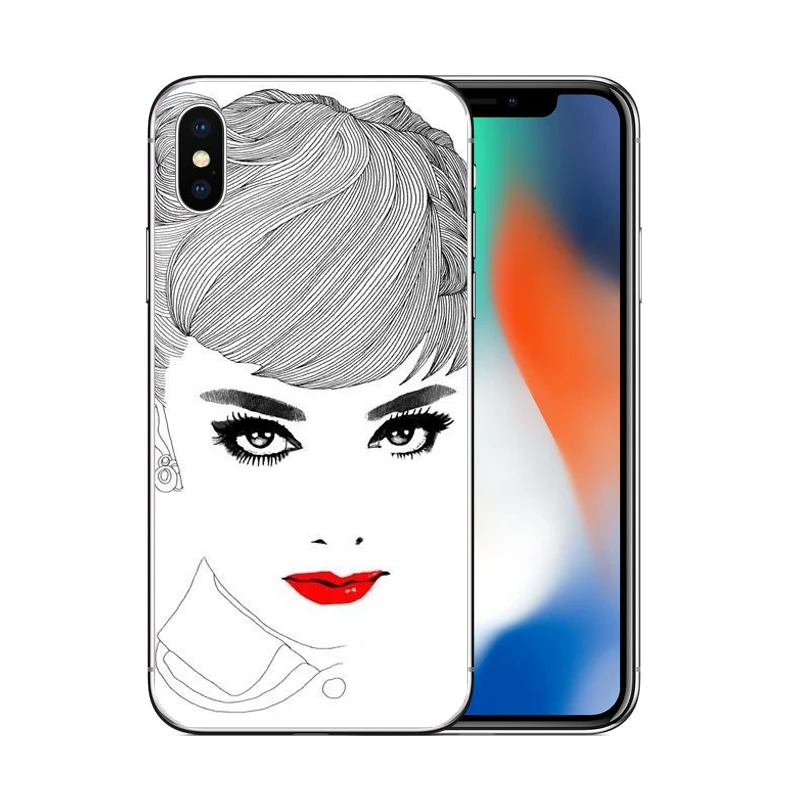 Одри Хепберн Мода девушка леди сотовый Жесткий ПК телефон чехол для iphone 6 6S 7 8 Plus 5S