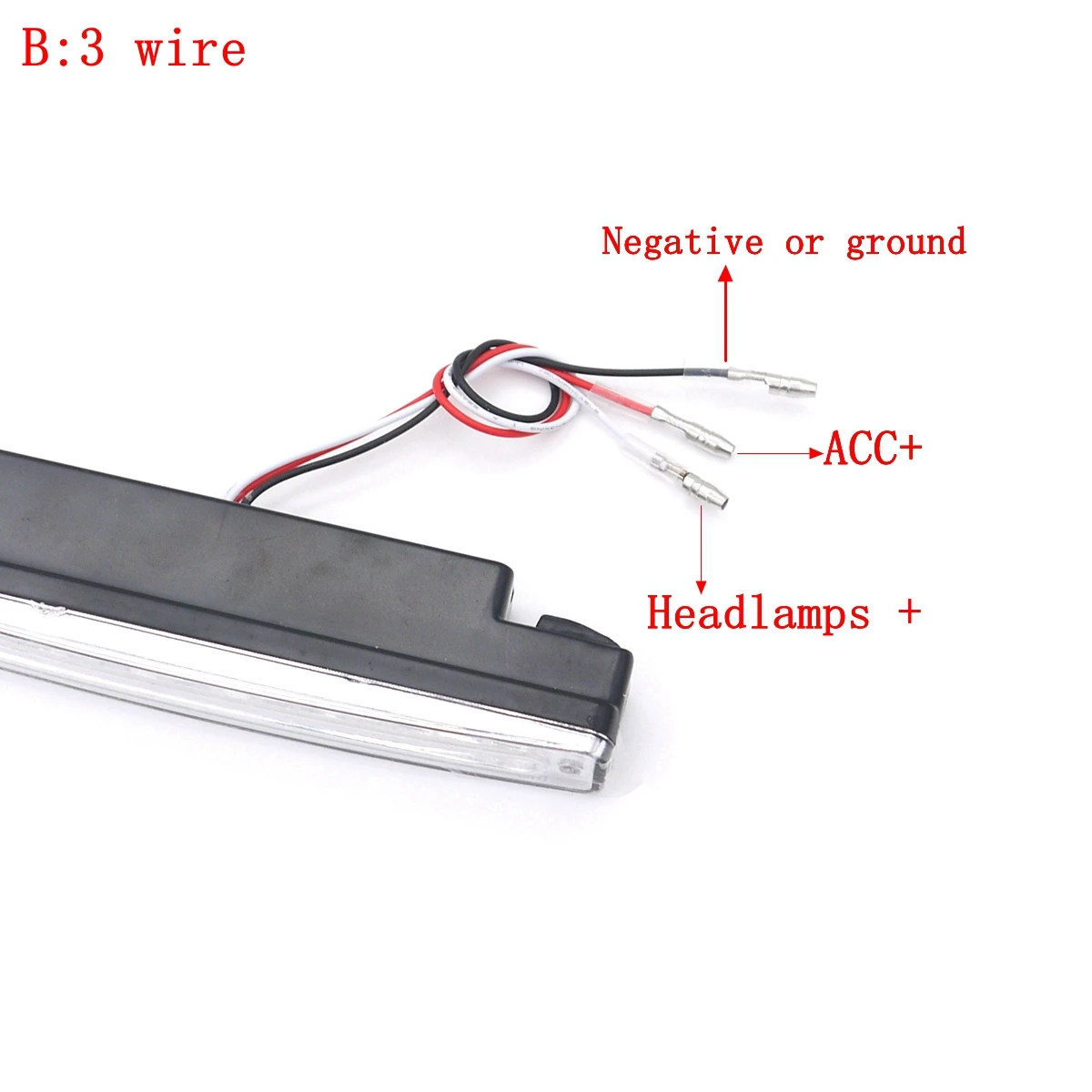 Eonstime белые универсальные отражатели 2 шт мощностью 12V для автомобилей, 8 LED огней, DRL вождения освещают днем, LED Light Head Lamp Super+ выключает световые особенности - Цвет: B   3wire