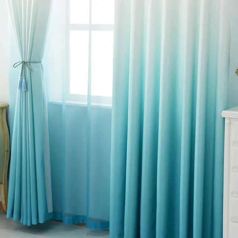 Синие занавески для гостиной современные декоративные спальни с 3d принтом тюль и