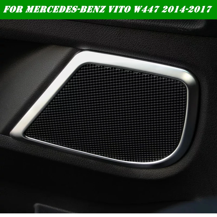 4 шт интерьер для Mercedes-Benz Vito W447- боковой двери автомобиля стерео динамик аудио звук крышка отделка ABS Матовый Стиль