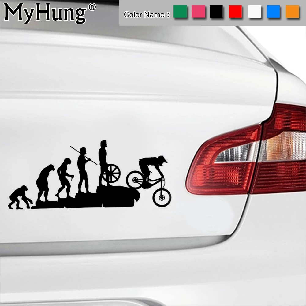 

22.8*9.5CM Interesting Evolution Sticker Bike Mountain Downhill Cartoon Car Stickers Personalized Vinyl Reflective Window Decals