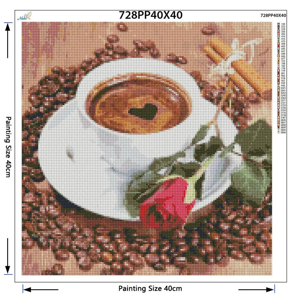 5D Coffee Cup Pattern Diamond Embroidery Diy Needlework Painting Cross Stitch Full Drill Rhinestone Paintings Decoration | Дом и сад