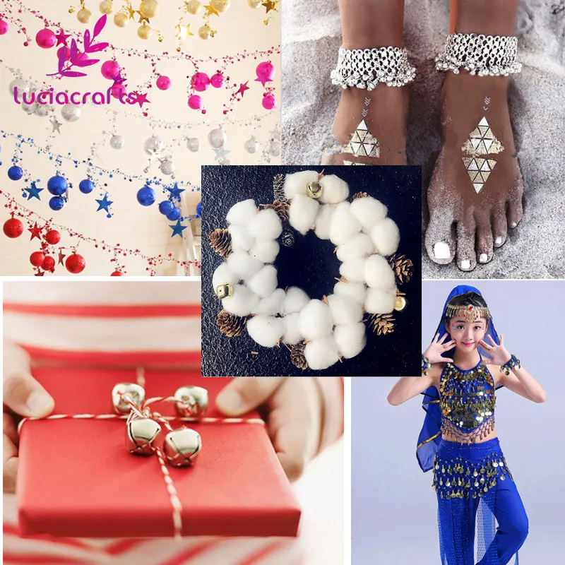 Lucia crafts 72 шт./упак. 10 мм серебряные Висячие маленькие колокольчики Рождественские