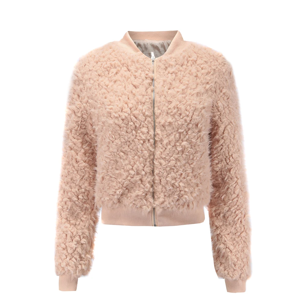 2018 Winter Warm Overcoat Women Faux Fur Fleece Coat Zipper Cardigan Female Outwear | Женская одежда