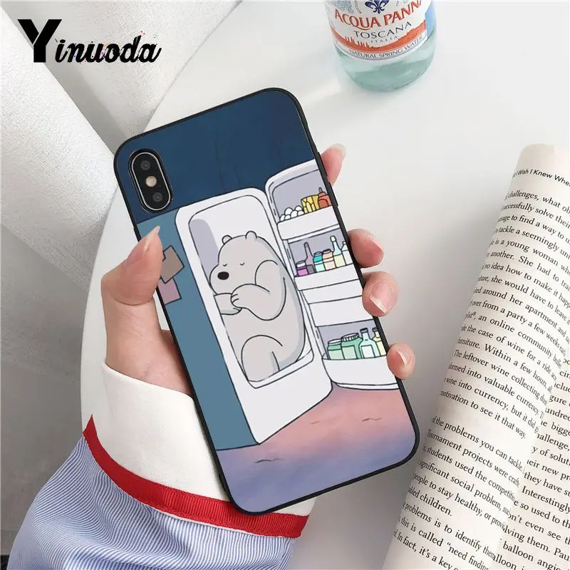 Новый черный чехол Yinuoda We Bare Ice Bear Panda для iPhone 8 7 6 6S Plus X XS MAX 5 5S SE XR 10|Чехлы-накладки| |