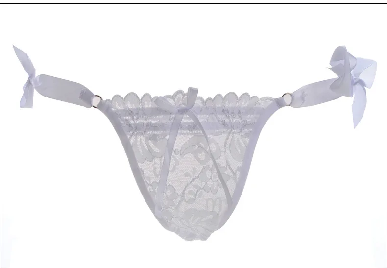 White Sexy Bandage Women's Panties Lace Erotic Panties For Women Low-Rise Women's Sexy Thong Ladies Lace Underwear G String Briefs 15 - Цвет: White