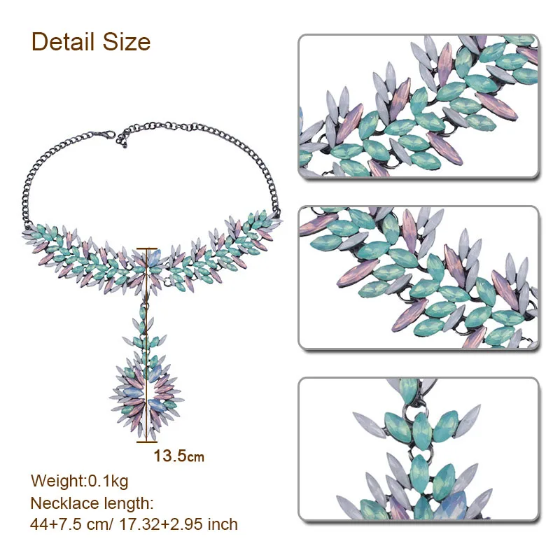 Очаровательное сексуальное роскошное ожерелье чокер в стиле бохо с кристаллами