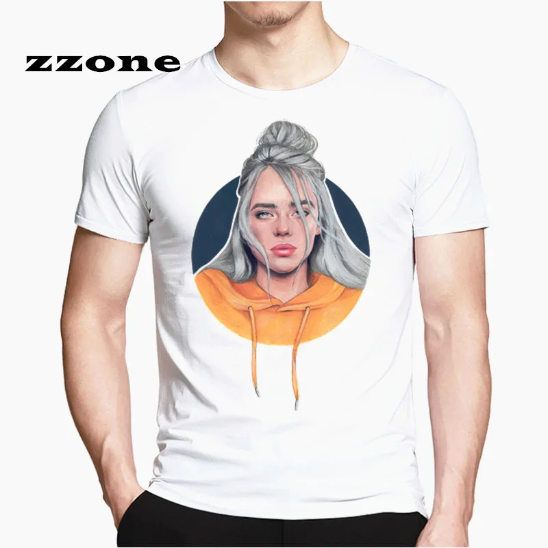 Billie Eilish модная футболка с круглым вырезом и коротким рукавом лето 2019 унисекс