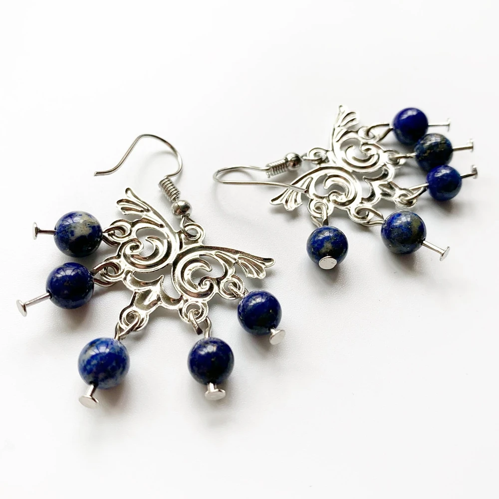Женские Висячие серьги Bhuann Lapis Lazuli серьги-подвески ручной работы с