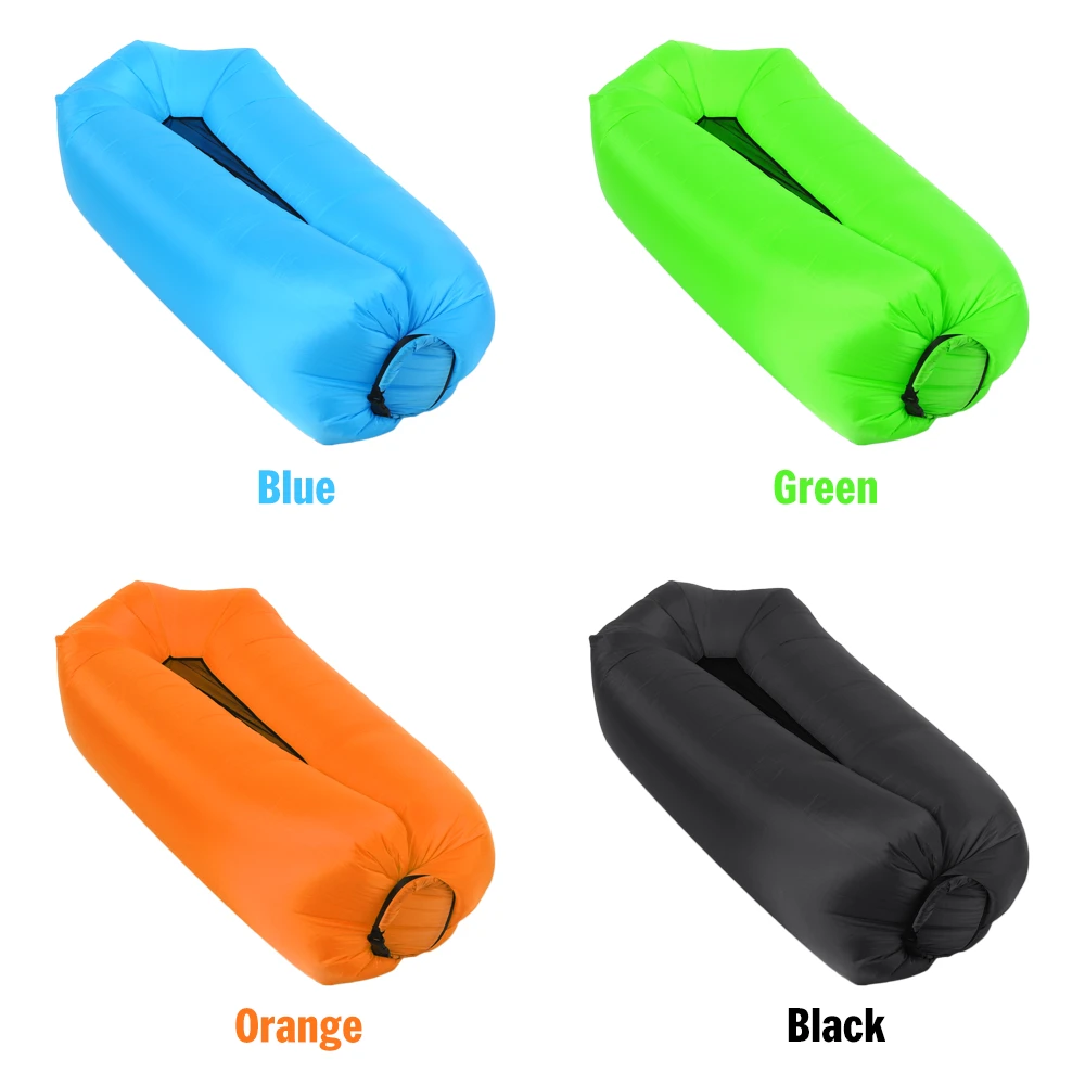 Online Sıcak Satış Hızlı şişme Sofa Tembel çanta Uyku Tulumu Kamp Taşınabilir Yetişkin Hava Kanepe Plaj Yatağı şezlong Hava Hamak Naylon