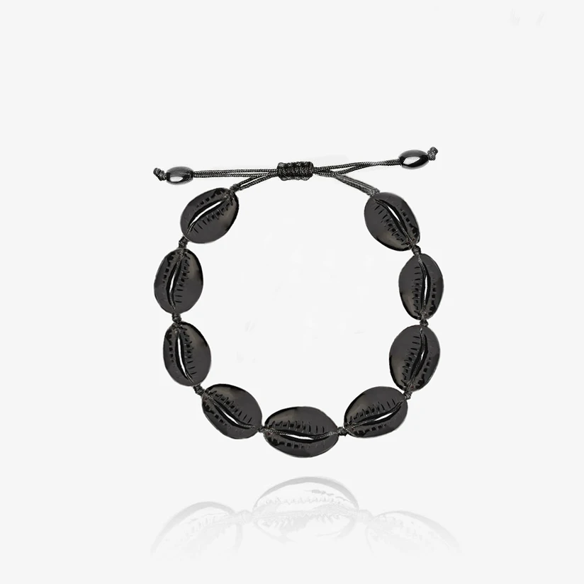 Черный металлический мужской браслет Concha bijoux женский pulseira feminina Cowry ювелирный