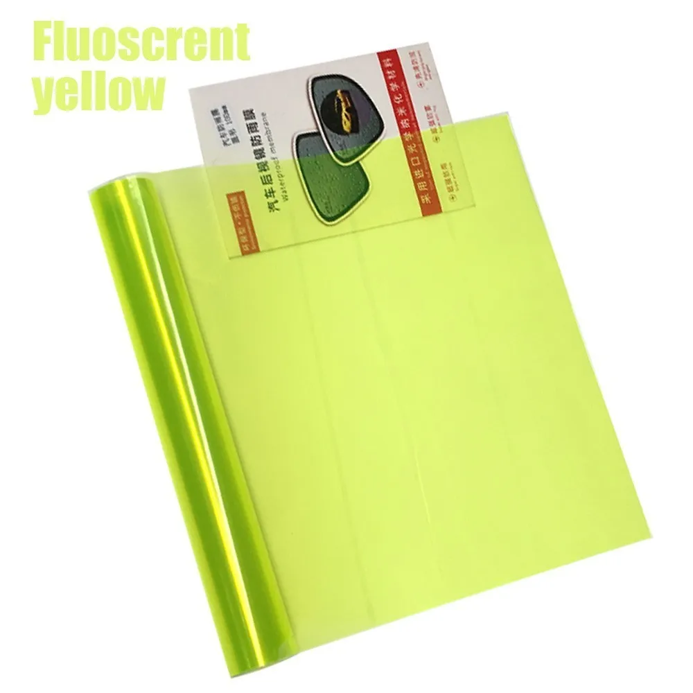 Fluoscrent yellow 40*150 см автомобильный головной светильник, задний светильник, дымчатый противотуманный светильник, тонированная пленка, сделай сам, пленка виниловая оберточная наклейка, многоцветные декоративные наклейки для автомобиля - Название цвета: Fluoscrent yellow