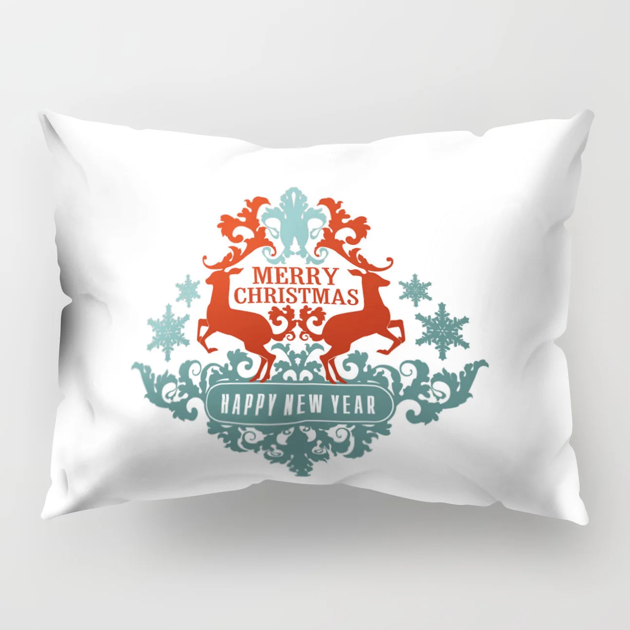 14 Nordic style Christmas Elk pattern polyester printed pillow cover Home cushion cover rectangular 50x30cm chair lumbar pillowcase - Цвет: 14
