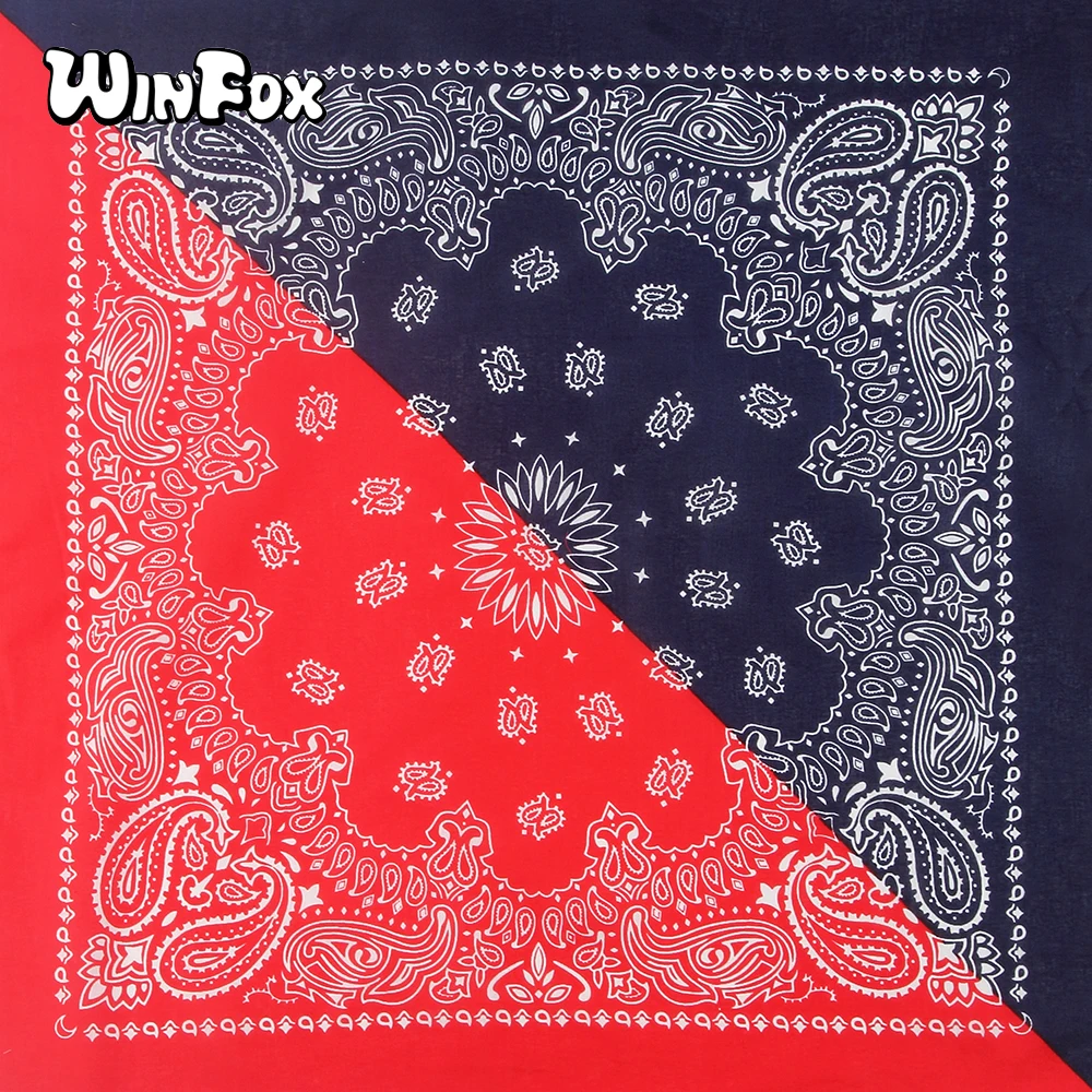 Женский и мужской шарф Winfox из 100% хлопка с цветочным принтом в стиле хип-хоп