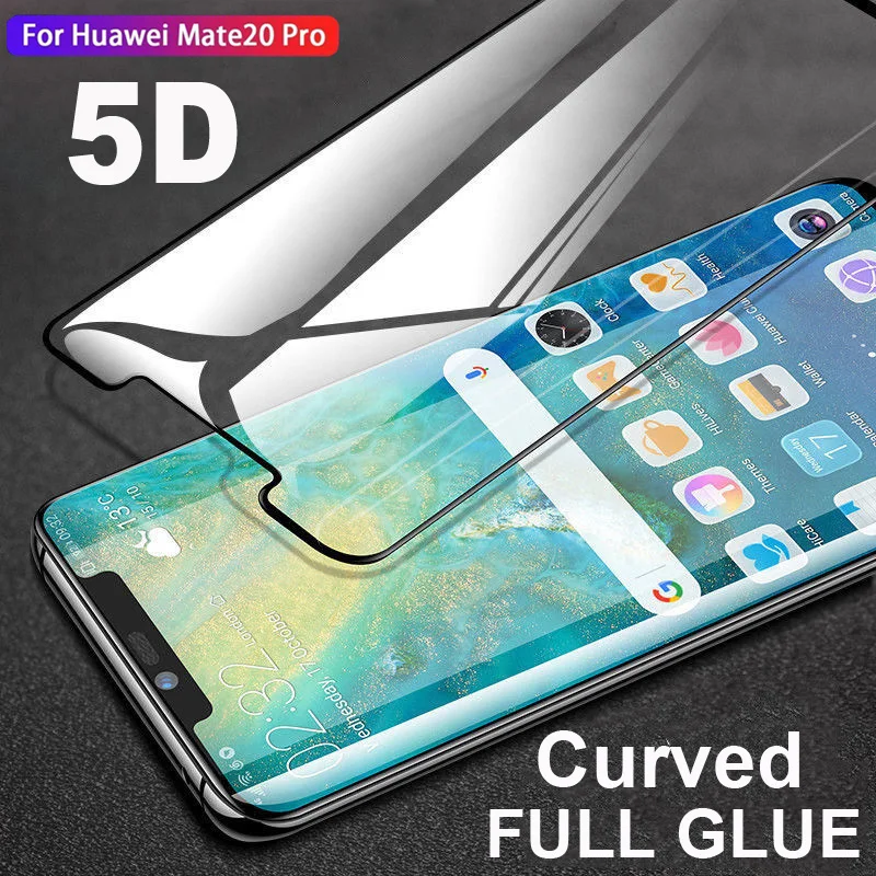 Закаленное стекло с полным клеем для Huawei Mate 20 Pro 9H HD клейкая защита экрана
