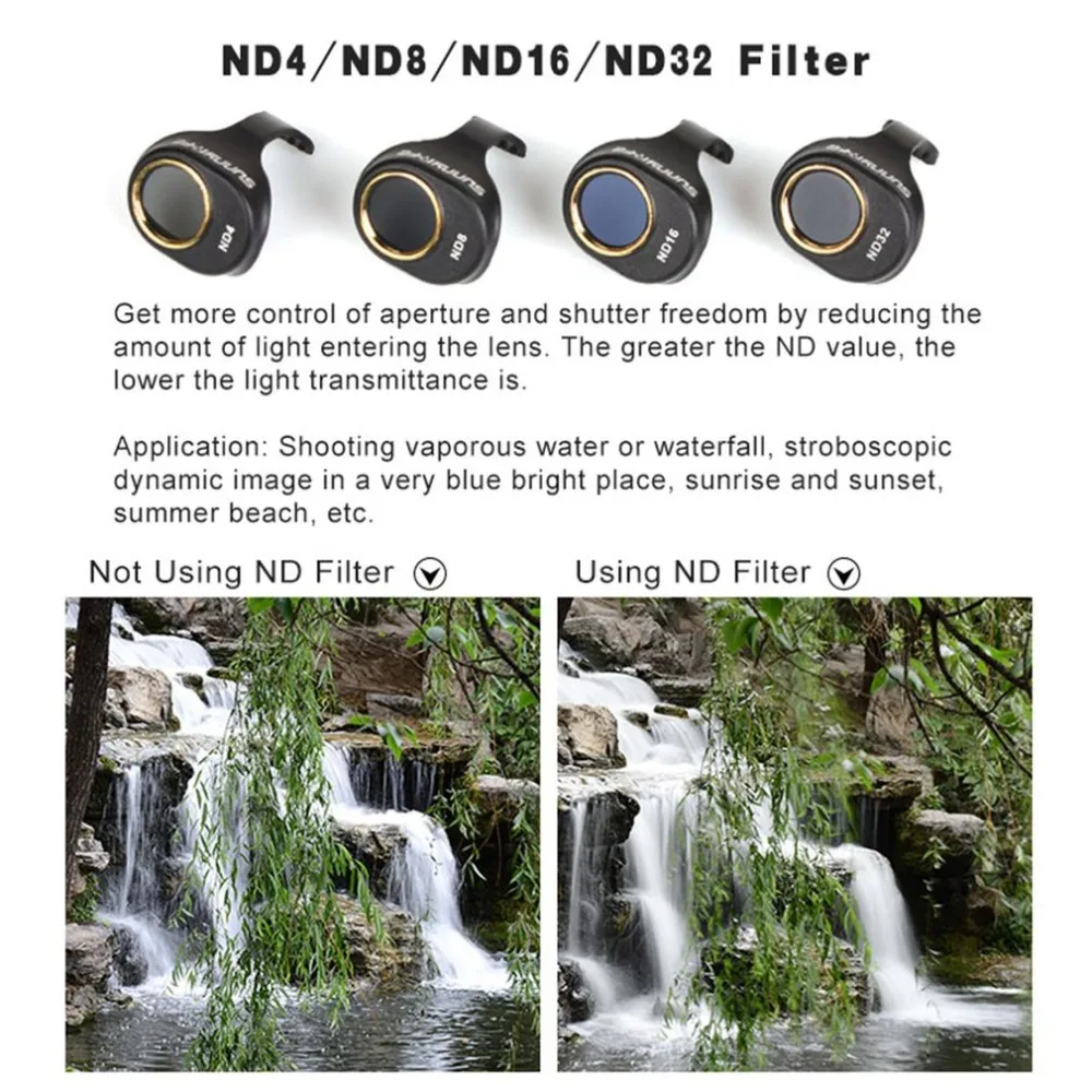 6 шт Sunnylife MCUV/CPL/ND4/ND8/ND16/ND32 Камера фильтр круговой поляризатор нейтральной