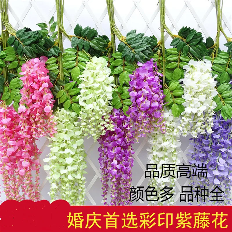 12PCS Wedding Decoration Flower /Simulation / Living Room Fake Flowers Plastic Vine /Green Leaf Rattan Wholesale | Дом и сад