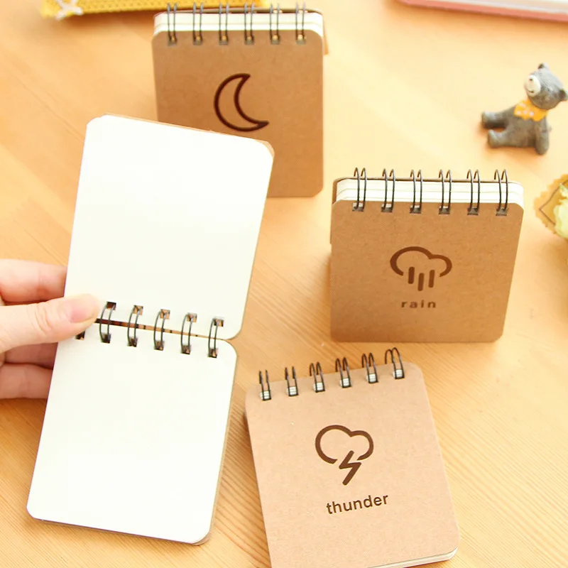 

1pcs Weather Notepad Mini Coil Pocket Book Portable 70sheets Daily Memo Planner Stationery Office Notebook School Supplies A6182