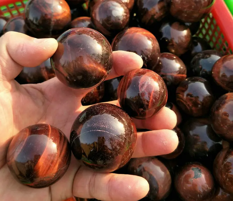 3 шт. натуральный красный тигровый глаз кварцевый кристалл шар сферы