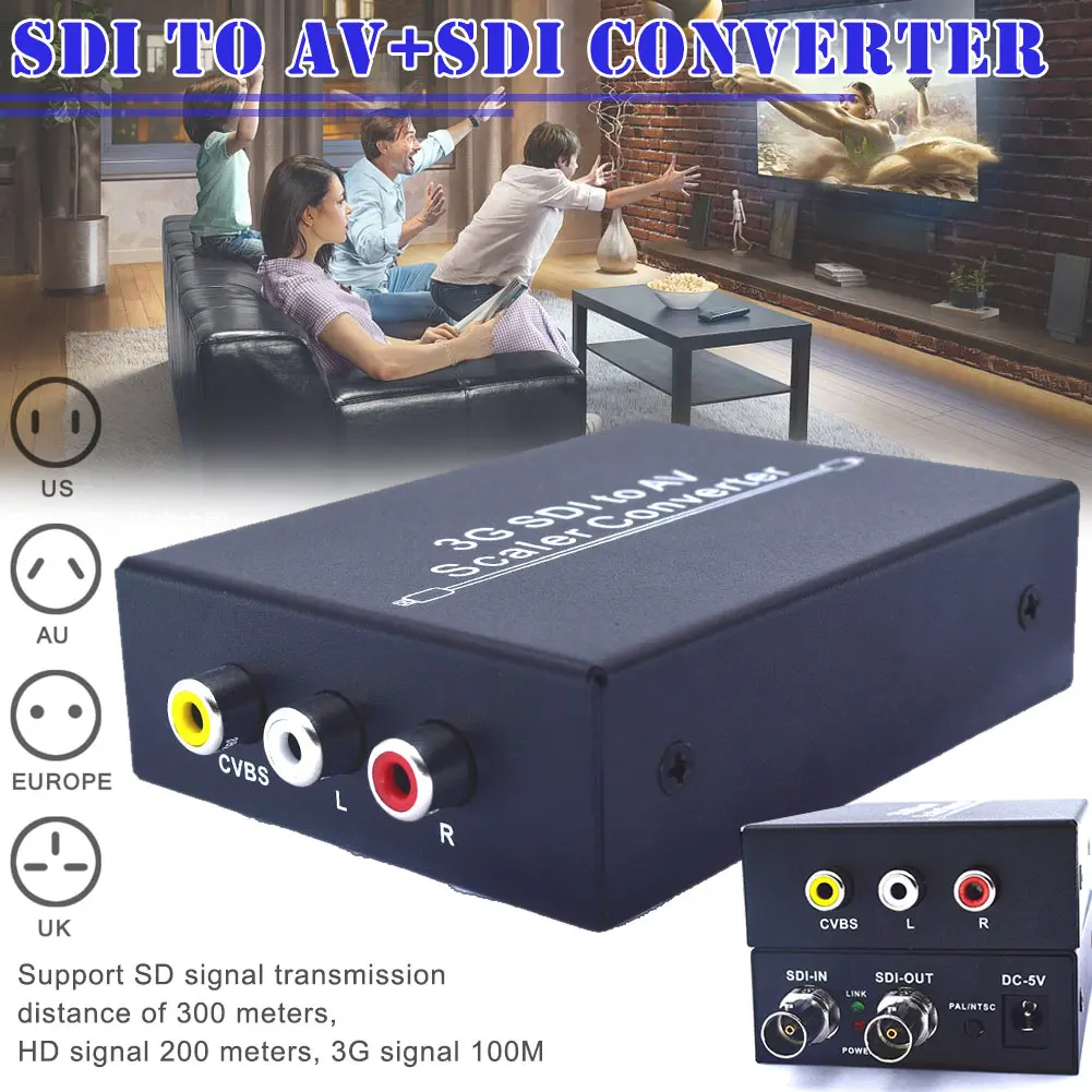 Высокое Качество 3G SDI к 3-RCA AV скейлер конвертер адаптер SD-SDI HD-SDI 3G-SDI 2 97 Гбит/с |