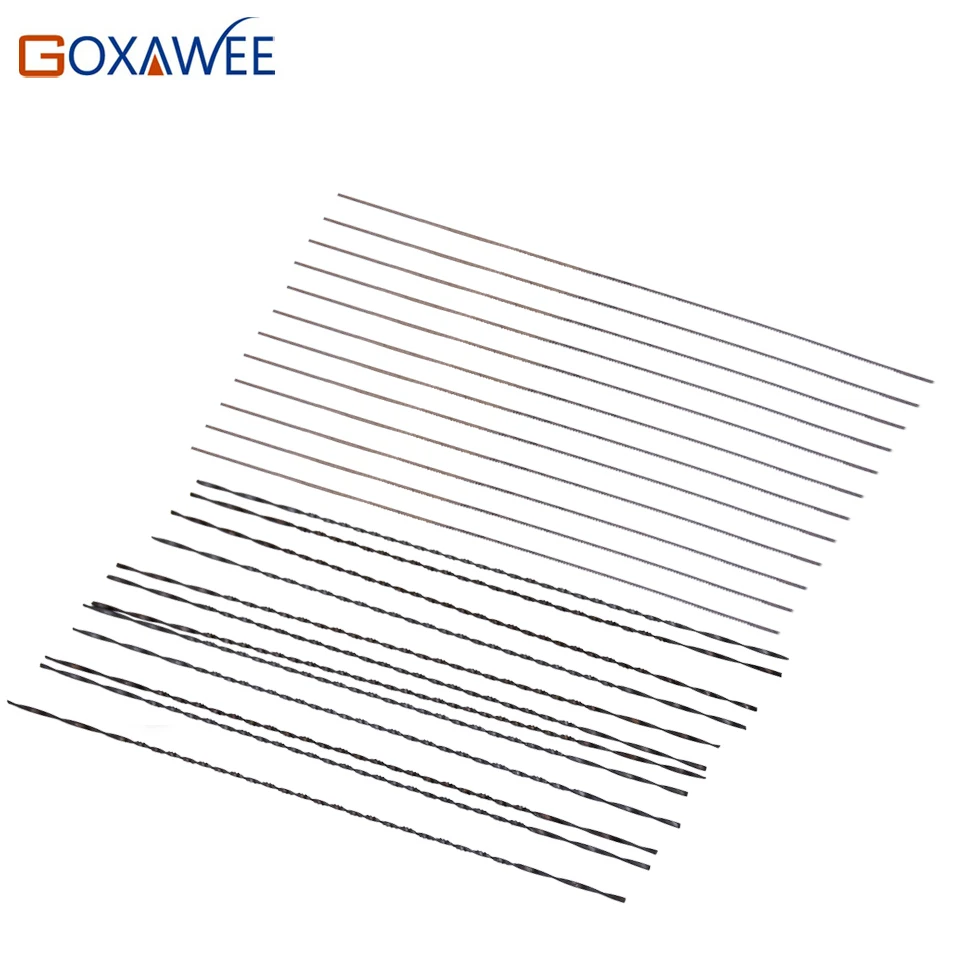 

GOXAWEE 12 pcs 130mm Scroll Saw Blades Jig Saw Blades Spiral Teeth Wood Saw Blades and 12pcs Metal Saw Blades Straight Teeth