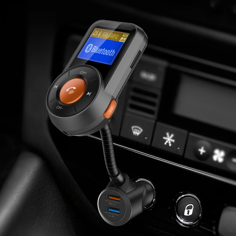 Автомобильный MP3-плеер QC3.0 быстрая зарядка автомобильное Зарядное устройство TF карты музыка aux аудио Выход Bluetooth FM передатчик Bluetooth car Kit