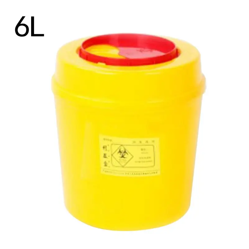 6L Sharps контейнер медицинские иглы Бин Biohazard иглы для пирсинга татуировки удаление коробка для сбора татуировки художника отходов бочка для мусора - Цвет: 6L