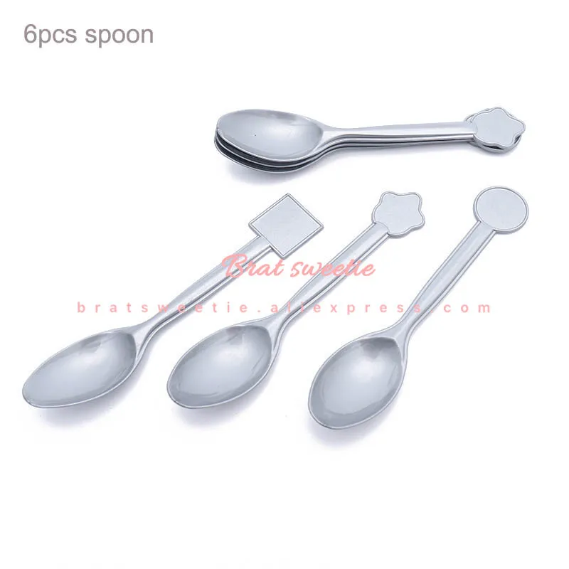 B MMD spoon Искра Русалка в виде ракушки бумажные тарелки и стаканы посуда Русалка тема, детский душ одежда для свадьбы, дня рождения украшения свадебные принадлежности - Цвет: B MMD spoon