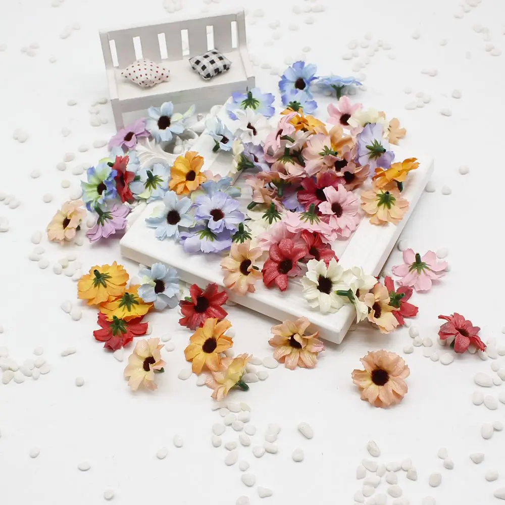 20 шт шелк блестящая искусственная ромашка Хризантема Цветочная головка для